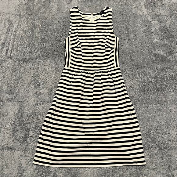 Madewell Dress Womens XXS Sleeveless A line Striped Afternoon black off-white - Picture 1 of 9